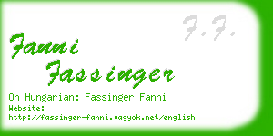 fanni fassinger business card